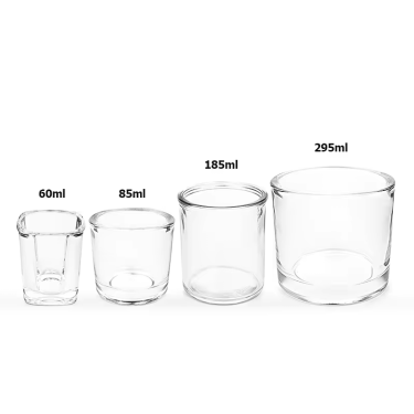 Wholesale 60ml 85ml 185ml 295ml high quality wide mouth thick bottom clear empty candle holder glass candle jars