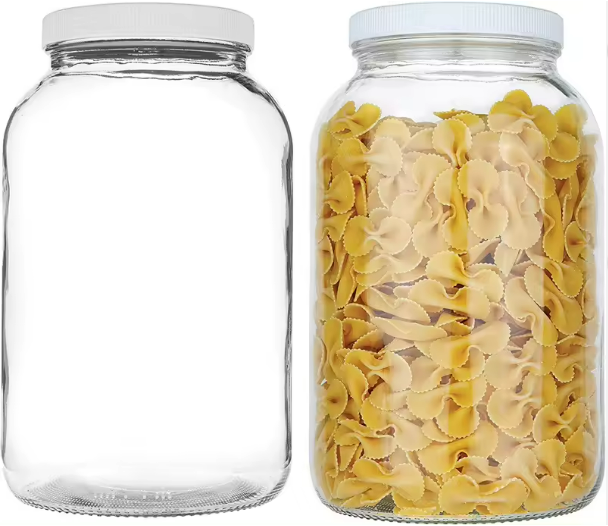 One Gallon 4 L Glass Mason Jar Storage Canister 128oz mason jars Container With Plastic Sealed Lid