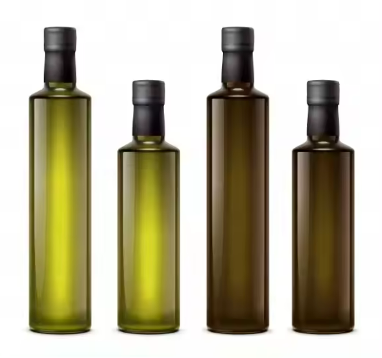 Marasca Cooking Dark Green Olive Oil 100ml 250ml 500ml 750ml 1L Empty Square/Round,Clear/Amber Olive Oil Glass Bottles With Matching Lid