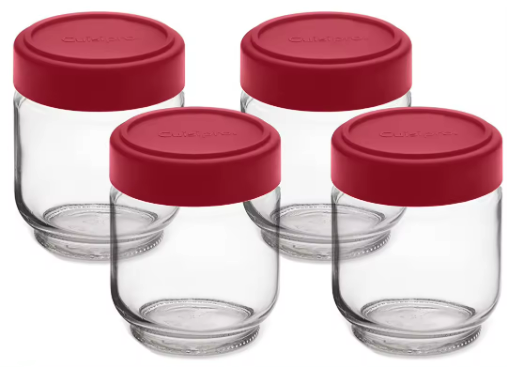 good cheap clear glass jar with red plastic lid screw seal Manufacturer supplier