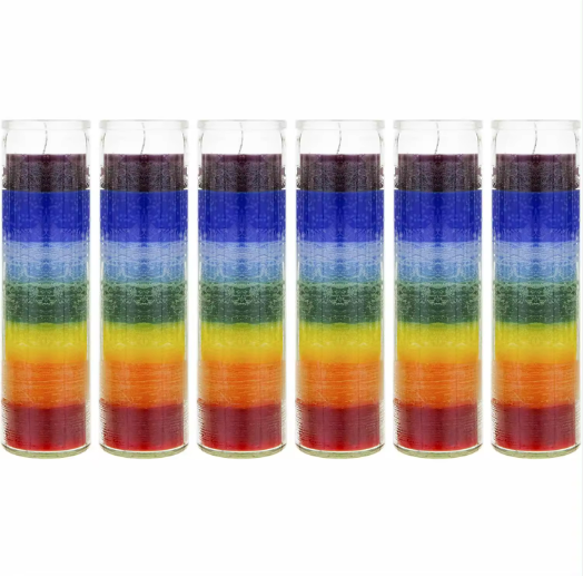 Creative Party Decoration Candle Rainbow New Colorful Gradient oval boat religious wide mouth clear colored glass candle jar