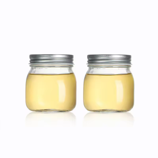 Cute design clear empty 250ml mason jar glass jar with aluminum lid honey jam sauce pidding