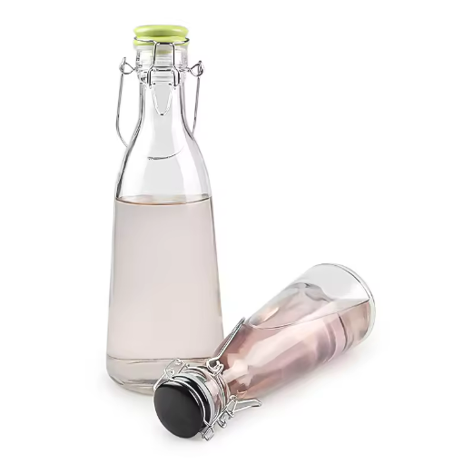 Empty 500ml 1000ml glass storage bottle for beverage with ceramics swing top