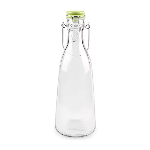 Empty 500ml 1000ml glass storage bottle for beverage with ceramics swing top