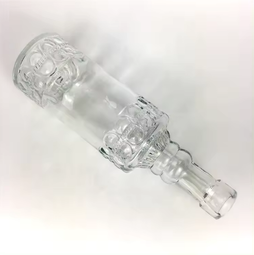 Wholesale 145ml empty emboss clear glass wine bottle for beverage