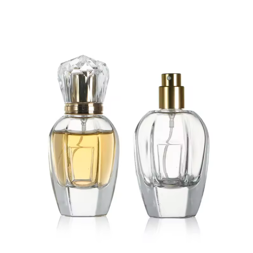 Best selling 50ml unique empty perfume glass bottles with pump sprayer ﻿