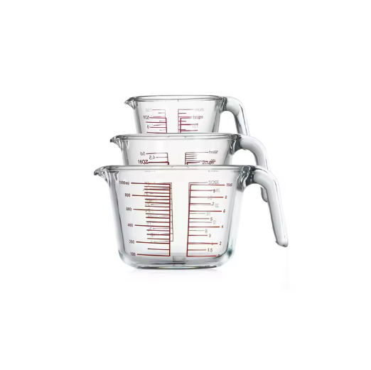 250ml 500ml 1000ml glass Measuring Cup with handle with handle