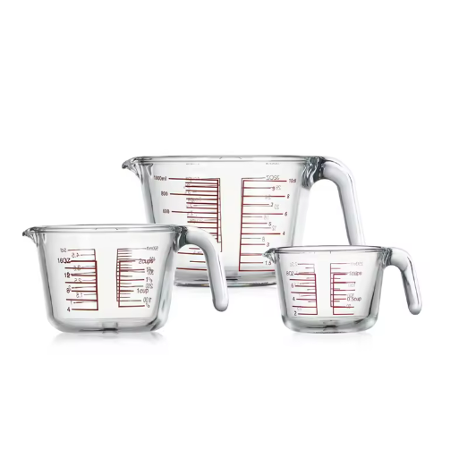 250ml 500ml 1000ml glass Measuring Cup with handle with handle