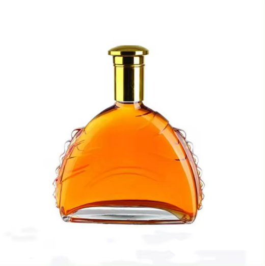 Empty brandy bottle high-grade whisky bottle 500ml glass vodka bottle with cork