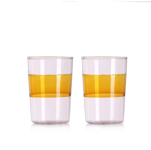 150ml high borosilicate joint design juice colorfur glass cup