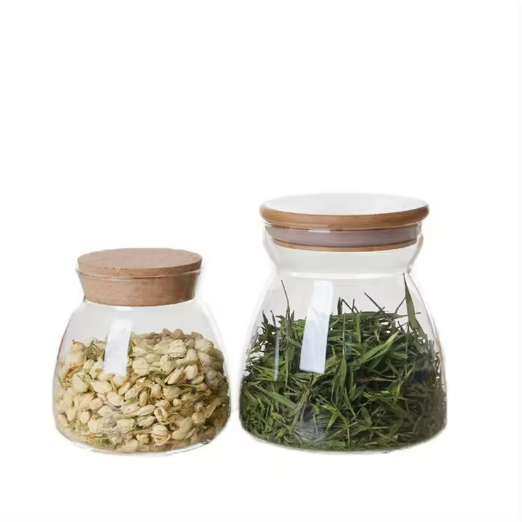 High quality transparent glass jar empty special shape food storage glass jars wholesale