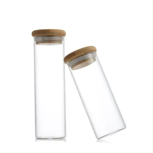 factory direct Borosilicate mini spice jar clear glass test tube bottle food storage display bottle with cork lid 30ml 50ml 90ml