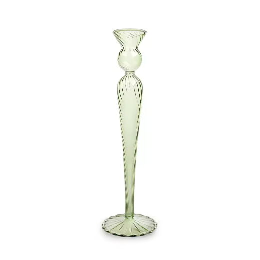 Wedding Decorative Crystal Taper Glass Candlestick Tall Colored Glass Candle Holder