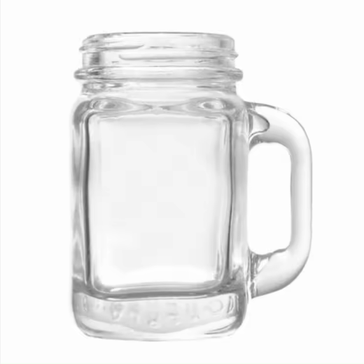 45ml 60ml 120ml mini glass mason jar for cocktail with handle tiny jar