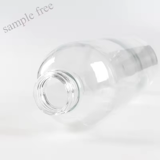 High quality round shape 1000ml 1 liter glass water bottles with aluminum lid