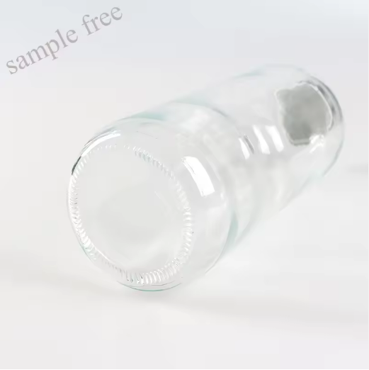 High quality round shape 1000ml 1 liter glass water bottles with aluminum lid