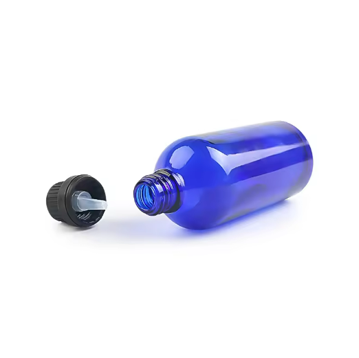 Blue color glass dropper bottle 5ml 10ml 15ml 20ml 50ml essential oil bottle with dropper lid