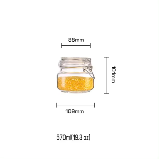 Food grade 10oz mini storage glass jar with clip lid for food