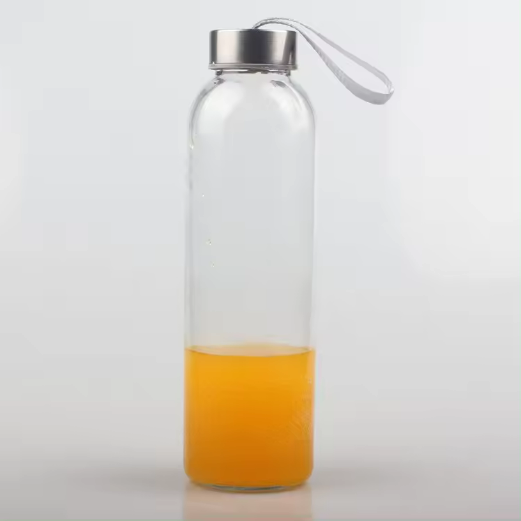 500ml customized glass water drinking bottle with lids customized single box