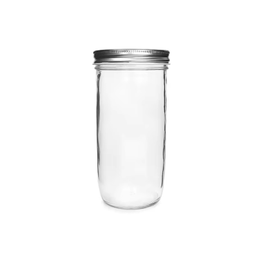 High quality transparent round shape 700ml wide mouth glass mason jar food storage glass jar with 86mm canning lid