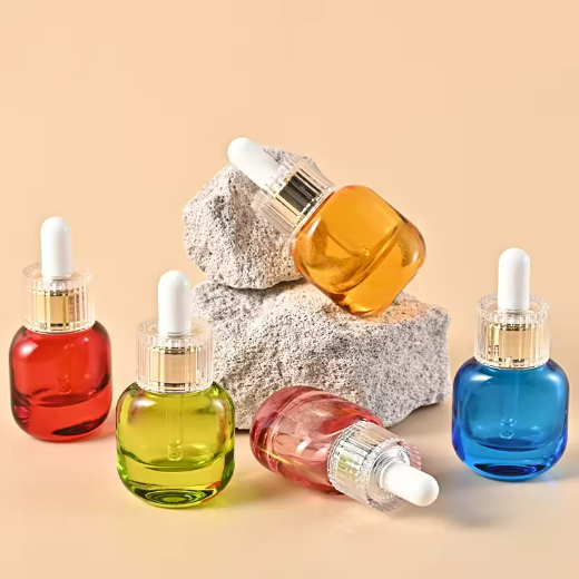 50ml Empty Luxury Color Clear Glass Skin Care Packaging Dropper Essential Oil Bottle For Cosmetic