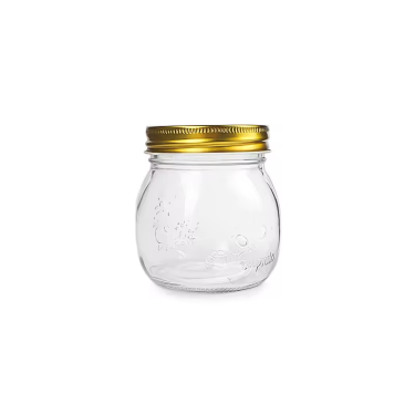 Transparent embossing glass jar