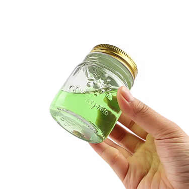 Transparent embossing glass jar