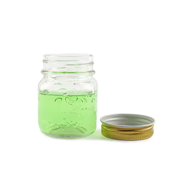 Transparent embossing glass jar