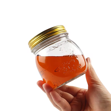 Transparent embossing glass jar