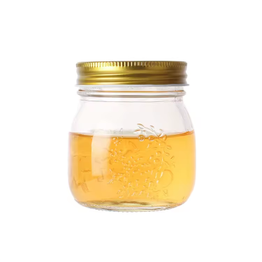 Transparent embossing glass jar