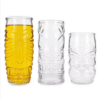 430ml 530ml 600ml unique design shape tiki cup tiki cocktail glasses cup for juice beverage