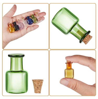 Colored Spell Jars Tiny Wishing Glass Bottles with Cork Small Potion Jars Clear Rum Mini Bottles