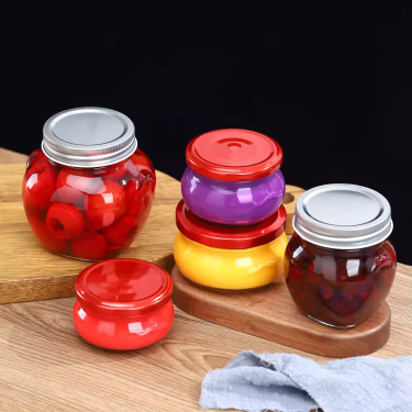 Wholesale High Quality Resistant 80ml-630ml Food Grade Sauce Fruit Jam Pickle Glass Jars with Deep lids