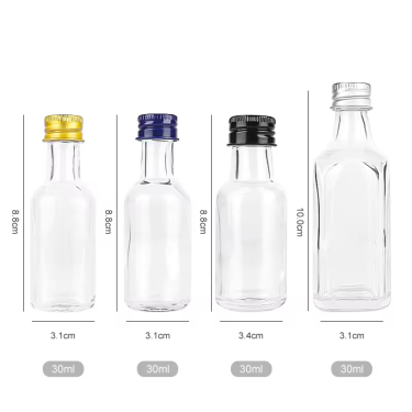 In Bulk 30ml Mini Glass Liquor Bottles Small Empty Spirit Whisky Wine Bottle With Screw Cap