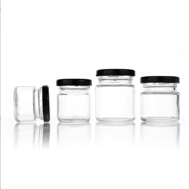 Wholesale factory stock mini 40ml round honey jam spice pickles glass jar with twist off lid