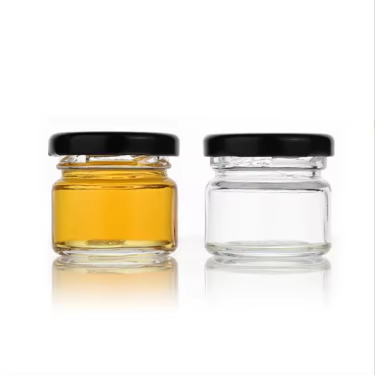 Wholesale factory stock mini 40ml round honey jam spice pickles glass jar with twist off lid