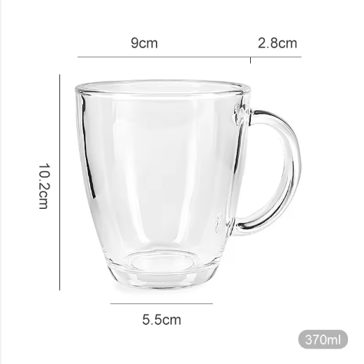 Custom Clear Glass Mug 370ml 440ml Glasses Cup Set Bar Drinking Glassware Table Water Cup