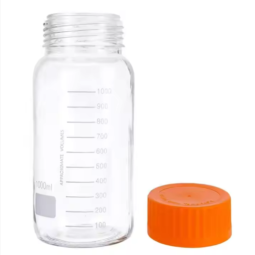 Wide Mouth Liquid  Media Bottle Caps gl80 Chemical Borosilicate Reagent Bottles With GL80 Screw Lid