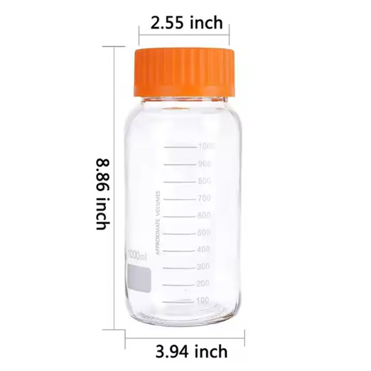 Wide Mouth Liquid  Media Bottle Caps gl80 Chemical Borosilicate Reagent Bottles With GL80 Screw Lid