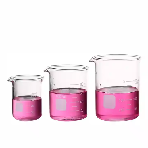 1000ml High Quality Round Beaker Borosilicate Glass for Laboratory 500ml Support Customization Screen Print