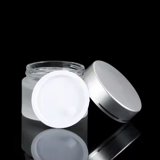 10ml 30ml 50ml 60ml 100ml Round matte frosted body butter skin care cream cosmetic glass jars with silver plastic cap