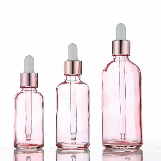 15ml 30ml 60ml 100ml 125ml 200ml 15g 30g 50g 100g Pink Lotion Serum Essential Oil Cream Glass Bottle And Jar Pump Dropper