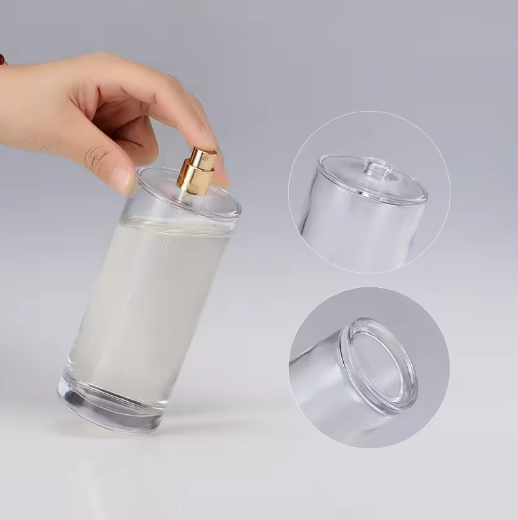 250ml large capacity clear empty round shape perfume glass bottle with sprayer for sale