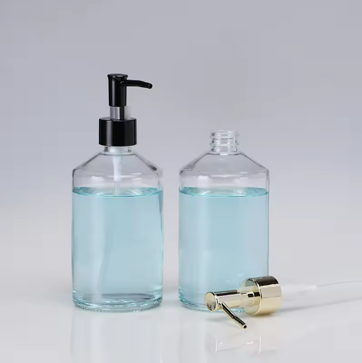 500ml clear hand wash liquid soap empty shower gel bottles with pump