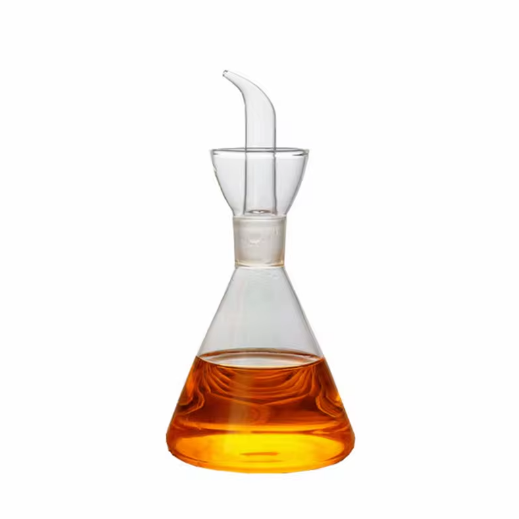 150ml 250ml 450ml Glass All Purpose Cruet Glass Oil Cruet bottle for Kitchen and BBQ Anti scattering umbrella funnel shape