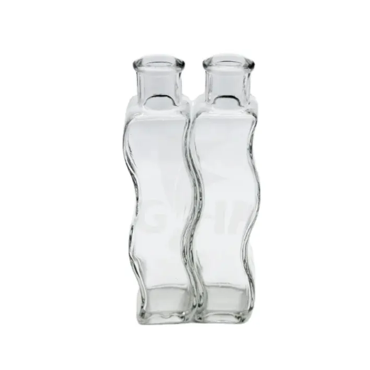 Unique Art Tall Waved Shape Twisted Complementary Bottle Decoration 150ml Paired Glass Vase New Design Bottle