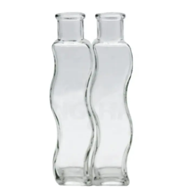 Unique Art Tall Waved Shape Twisted Complementary Bottle Decoration 150ml Paired Glass Vase New Design Bottle