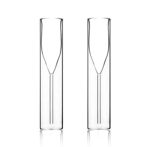 High Borosilicate Creative Custom Logo 110ml Double Wall Design Cocktail Glass Tulip Shape Champagne Flutes Unique Wine Goblet