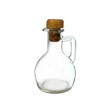 Best Selling extra Clear Glass Cooking Unique Olive Oil Bottle With Handle And Cork Stoppers