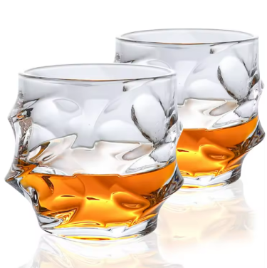 Free Sample Custom European Style Luxury Lead Free Drinking Wine Glasses Whiskey Crystal Cup Special Shape Shot Whiskey Glass